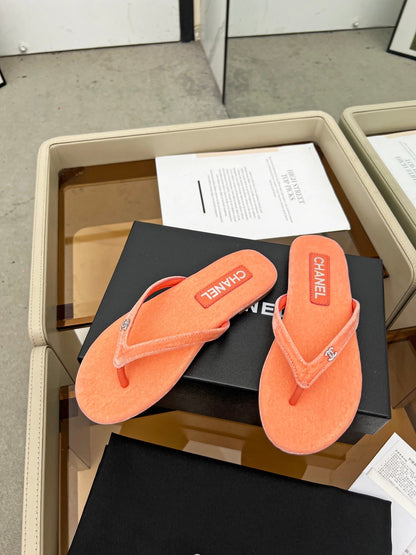 Chanel 2026 Kiss's Flipflops Sheepskin Velvet 802295