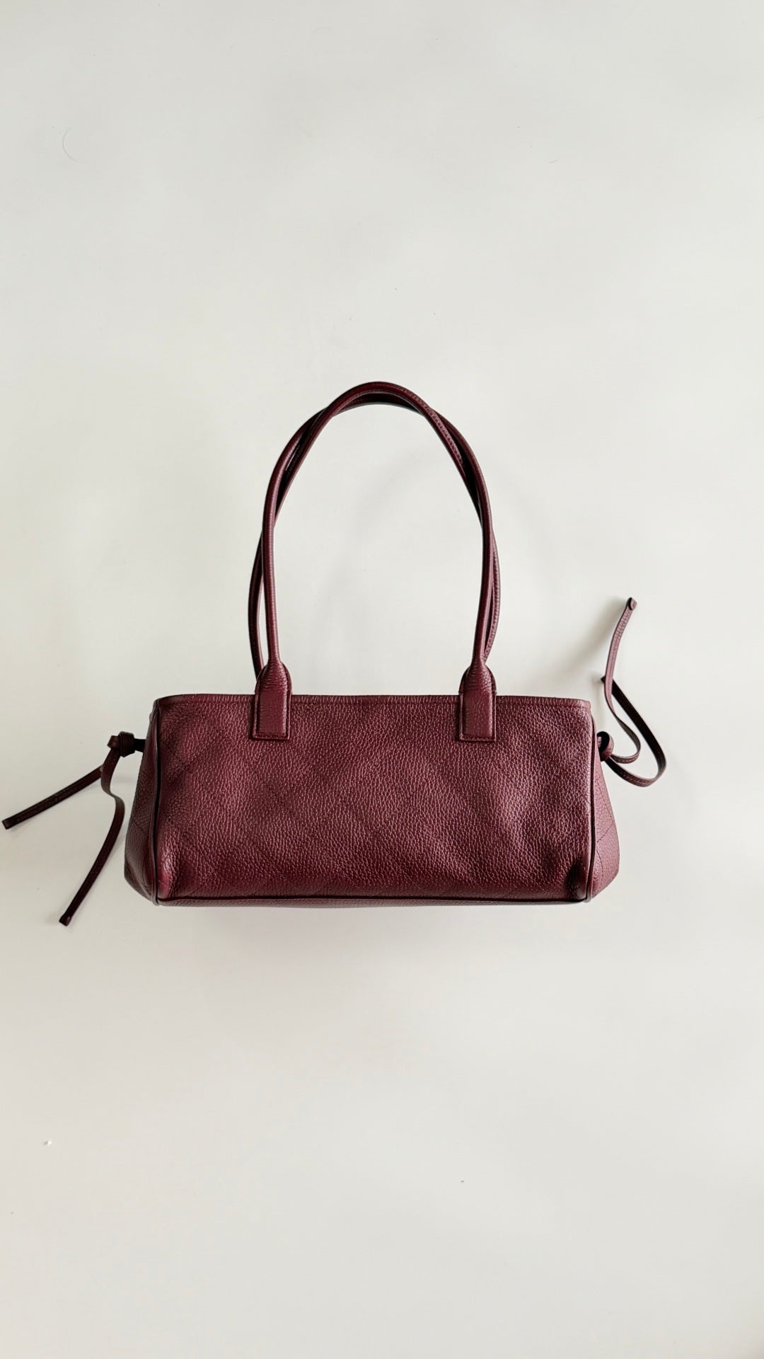 Chanel 2026 Shopping Bag 30.5cm Burgundy Red Grained Calfskin