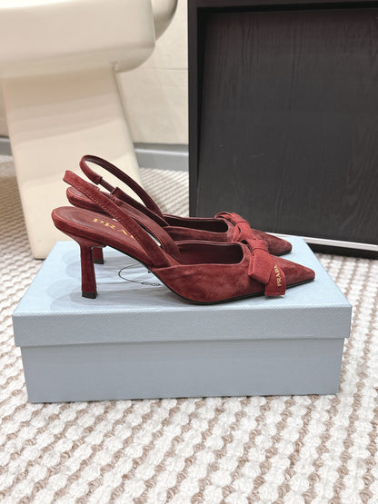 PRA 2026S Slingback 70 Burgundy Suede 657736