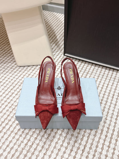 PRA 2026S Slingback 70 Burgundy Suede 657736