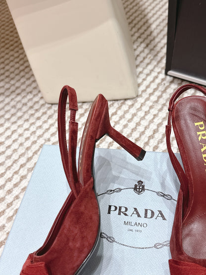 PRA 2026S Slingback 70 Burgundy Suede 657736