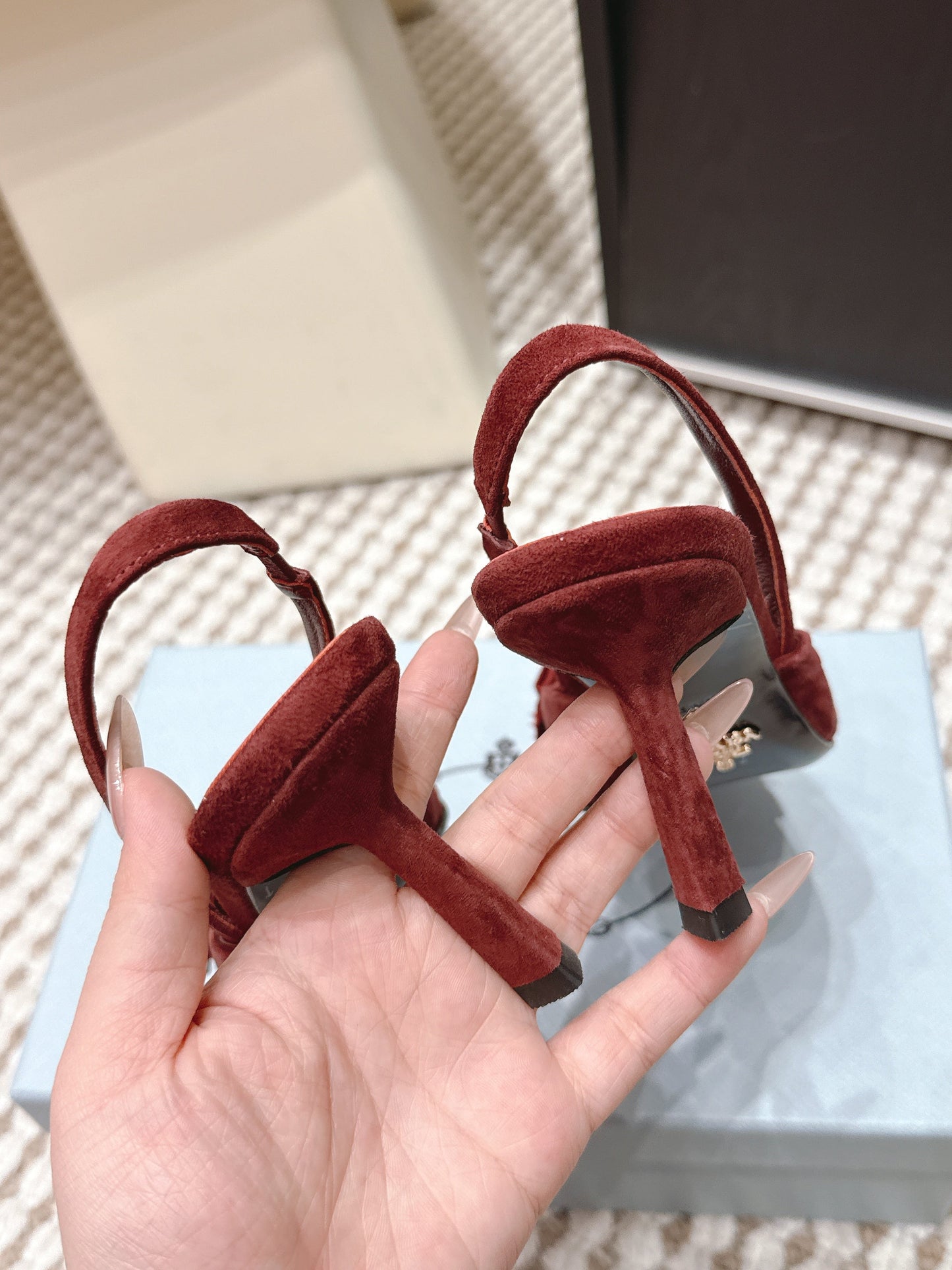PRA 2026S Slingback 70 Burgundy Suede 657736