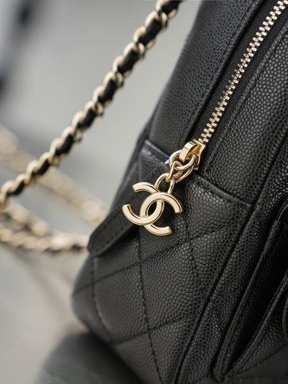 Chanel 2026 Mini Backpack 18cm Black And White leather