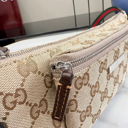 Gucci 2026 Flatpack Belt Bag 20cm Sand mix Brown Canvas Leather