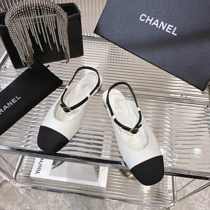 CC 2026 Retro Sandals White Black Sheepskin 668075
