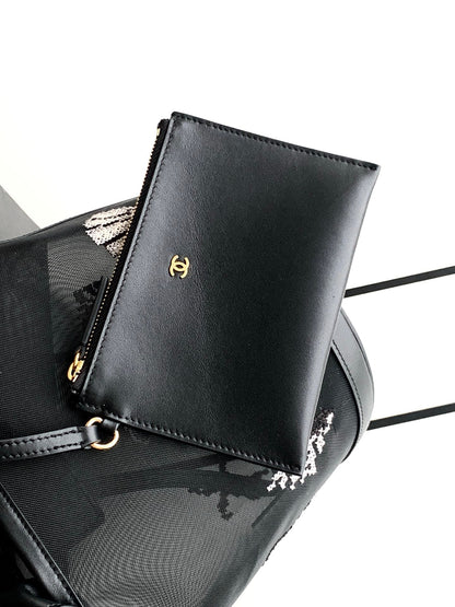 Chanel 2026 Tote Bag 31cm Black Mesh Leather 367729