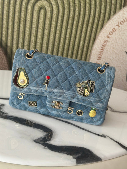 Chanel 2026 Coco Cuba Charms Flap Bag Canvas Denim Leather